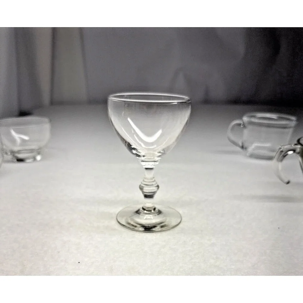 Assorted Clear Glassware Lot of 8 Arcoroc Stemware Punch Cups Coupe Wine Glasses
